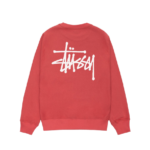 Sweat Stüssy Basic Crew Rouge