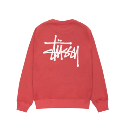 Sweat Stüssy Basic Crew Rouge