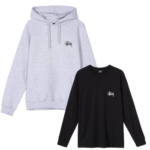Ensemble Pull Stüssy Basic Gris & T-shirt Manches Longues Stüssy Noir