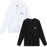 Pull Stüssy Basic – Ensemble Hoodie & T-shirt Manches Longues Noir