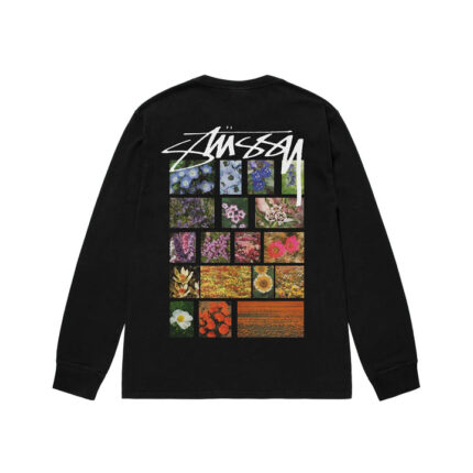 Sweat Stüssy Flower Grid Noir
