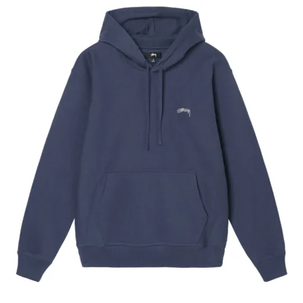 Pull Stüssy Overdyed Smooth Stock Logo Bleu Marine