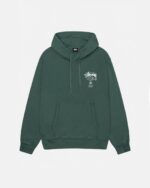 Pull Stüssy World Tour Pigment Dye Vert Sapin